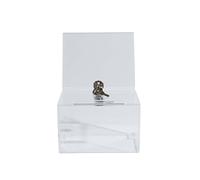 Exacompta - Ref 89358D - Box of 2 Lockable Ballot Boxes with lids, for banknotes, polls, Ideas Box, Donations, with A6 Poster - Dimensions: Depth 15 x W 14 x H 21.5 cm - Crystal