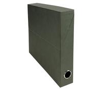 Exacompta - Ref 89421E - 5 x Transfer Boxes Made of Canvas Paper - 120 mm Spine - with Metal Eyelet - for A4 Format - Dimensions 25.5 x 34 x 12 cm - Black - Delivered Fully Assembled