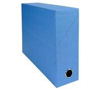 Exacompta - Ref 89526E - 5 x Transfer Boxes Made of Canvas Paper - 90 mm Spine - with Metal Eyelet - for A4 Size - Dimensions 25.5 x 34 x 9 cm - Grey - Delivered Fully Assembled