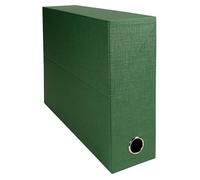 Exacompta - Ref 89527E - 5 x Transfer Boxes Made of Canvas Paper - 90 mm Spine - with Metal Eyelet - for A4 Size - Dimensions 25.5 x 34 x 9 cm - Dark Blue - Delivered Fully Assembled