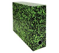 Exacompta - Ref. 89723E - Set of 5 Annonay transfer boxes in sturdy and resistant lacquered paper 90 mm back 24 x 32 cm Ideal for your documents in A4 format Green