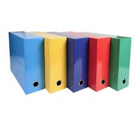 Exacompta - Ref 89920E - Iderama Collection - Transfer Box - 250 x 330 x 90mm in Size, Suitable for Holding A4 Documents, Premium Plastic-Coated Pressboard - Assorted Colours (Pack of 5)