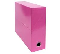 Exacompta - Ref 89924E - Iderama Collection - Transfer Box - 250 x 330 x 90mm in Size, Suitable for Holding A4 Documents, Premium Plastic-Coated Pressboard - Pink