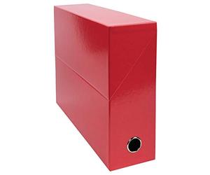 Exacompta - Ref 89925E - Iderama Collection - Transfer Box - 250 x 330 x 90mm in Size, Suitable for Holding A4 Documents, Premium Plastic-Coated Pressboard - Red