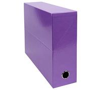 Exacompta - Ref 89926E - Iderama Collection - Transfer Box - 250 x 330 x 90mm in Size, Suitable for Holding A4 Documents, Premium Plastic-Coated Pressboard - Purple
