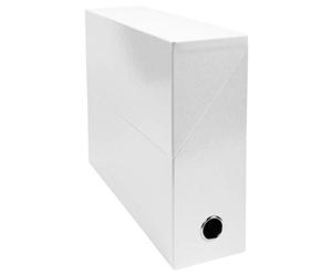 Exacompta - Ref. 89931E - Set of 5 Iderama transfer boxes in strong and resistant laminated cardboard 24 x 32 cm Ideal for your A4 format documents 90 mm spine White
