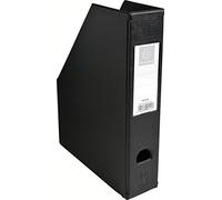 Exacompta - Ref 90151E - PVC Magazine File - Suitable for Storing A4 Documents,70mm Spine, Construction from 2mm Rigid PVC, Finger Hole & Label on Spine -Black