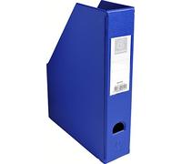 Exacompta - Ref 90152E - PVC Magazine File - Suitable for Storing A4 Documents,70mm Spine, Construction from 2mm Rigid PVC, Finger Hole & Label on Spine -Dark Blue