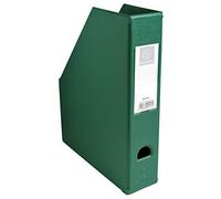Exacompta - Ref 90153E - PVC Magazine File - Suitable for Storing A4 Documents,70mm Spine, Construction from 2mm Rigid PVC, Finger Hole & Label on Spine -Dark Green
