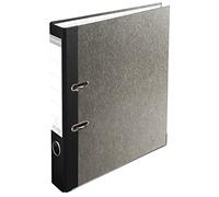 Exacompta - Ref 9044B - Prem'Touch Lever Arch File - 32 x 29cm in Size, Suitable for A4+ Documents, 50mm Spine, 50mm Rings, Metal Finger Pull - Grey Marbled Cover - Black Spine