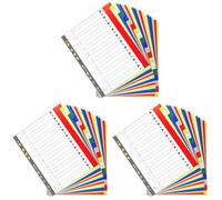 Exacompta - Ref 90E - PP Printed Indices - for Use with A4+ Documents, 0.1mm Polypropylene, Pre-Punched, Soft & Tear Resistant - 20 Divider Parts (A-Z) - White with Coloured Tabs (Pack of 3)