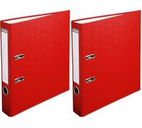 Exacompta - Ref 915403B - PP Lever Arch File - 320 x 290mm in Size, Suitable for Storing A4 Documents, 50mm Spine, Reinforced Finger Pull & Bottom Edge - Red (Pack of 2)