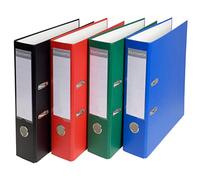 Exacompta - Ref 918400B - PP Lever Arch File - 320 x 290mm in Size, Suitable for Storing A4 Documents, 75mm Spine, Reinforced Finger Pull - Assorted Colours (Pack of 20)