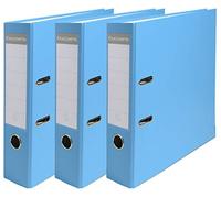 Exacompta - Ref 918412SE - Lever Arch File - 80mm Spine, Suitable for A4 Documents, Holds Up To 600 Sheets, Polypropylene Exterior / Paper Inner - Light Blue (Pack of 3)