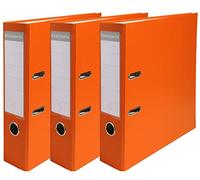 Exacompta - Ref 918414SE - Lever Arch File - 80mm Spine, Suitable for A4 Documents, Holds Up To 600 Sheets, Polypropylene Exterior / Paper Inner - Orange (Pack of 3)
