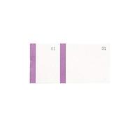 Exacompta - Ref. 96308E - Box of 50 Vendor Blocks 100 Sheets Numbered from 1 to 100-2 Coupons 1 Detachable - for Kermesse, Lottery, Raffle - Size 6.5x13.5cm - Purple Stripe