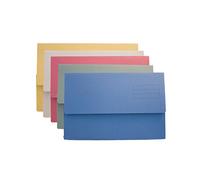 Valuex Exacompta Document Wallet Manilla Foolscap Half Flap 250gsm Assorted (Pac