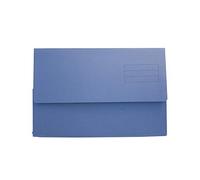 Exacompta - Ref DW250-BLUZ - Guildhall - Plain Document Wallet, 345x245mm, Holds 200 Sheets, 250gsm Medium Weight Premium Quality Manilla, Holds A4 & Foolscap Documents - Blue, Pack of 50