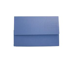 Exacompta - Ref DW250-BLUZ - Guildhall - Plain Document Wallet, 345x245mm, Holds 200 Sheets, 250gsm Medium Weight Premium Quality Manilla, Holds A4 & Foolscap Documents - Blue, Pack of 50