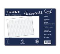 Exacompta - Ref GP16SZ - Guildhall - Accounts Pad, A3 298 x 406mm, 60 sheets 70gsm, 16 Cash Columns, 54 Feint Lines, 4 Holes for Filing, FSC-Certified - White