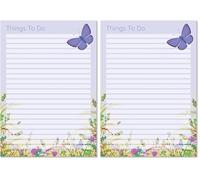 Exacompta - Ref GS008Z A5 Things To Do Notepad, 90gsm paper 149mm x 210mm, 40 Sheets of Lined Paper with a Butterfly Design, Great for Getting Organised (Pack of 2)