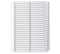 Exacompta Exacompta Index 1-50 A4 160gsm Card White with White Mylar Tabs