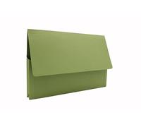 Exacompta - Ref PW5-GRNZ - Guildhall - 3/4 Flap Legal Document Wallet - Foolscap for A4 Documents, 35mm Gusset, 315gsm Heavyweight Manilla - Green (Pack of 25)