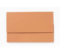 Exacompta - Ref PW5-ORGZ - Guildhall - 3/4 Flap Legal Document Wallet, Foolscap, 35mm Gusset & Long Flap for Protection, 315gsm Heavyweight Premium Manilla - Orange, Pack of 25