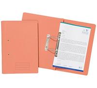 Exacompta - Ref TFM-ORGZ - Spiral Files for Punched Papers, A4 & Foolscap, 285gsm Medium Weight Premium Manilla, 350mm x 250mm, Metal Spring Mechanism - Orange, Pack of 25