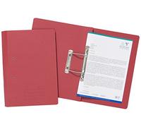 Exacompta - Ref TFM-REDZ - Spiral Files for Punched Papers, A4 & Foolscap, 285gsm Medium Weight Premium Manilla, 350mm x 250mm, Metal Spring Mechanism - Red, Pack of 25