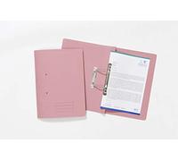 Exacompta - Ref TFM50-PNKZ - Spiral Files for Punched Papers, A4 & Foolscap, 285gsm Medium Weight Premium Manilla, 350mm x 250mm, Metal Spring Mechanism - Pink, Pack of 50