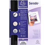 Exacompta Report Covers with Binding Rods 42842E A4 Black PVC 21 x 29.7 cm Pack of 5