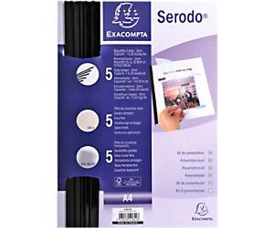 Exacompta Report Covers with Binding Rods 42842E A4 Black PVC 21 x 29.7 cm Pack of 5