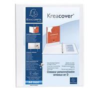 Exacompta - ref. 51946E - 1 customizable rigid opaque binder with 2 pockets - 2 D-rings of 25 mm - Spine 47 mm - External dimensions: 32 x 27.7 cm - Format to be filed A4 Maxi - Colour: white