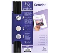 Exacompta Serodo Presentation Kit - 5 Black Slide Binders, 5 Ivory 240gsm Card Sheets, 5 Clear PVC Sheets - Suitable for A4 Documents - Ivory and Clear