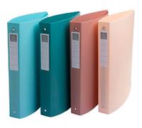 Exacompta - Ref 51470E - Pack of 4 Skandi semi-Rigid Binders - Recycled PP - 4 Round Rings - 40mm Spine - External Size: 32x27cm - Format to File A4 Maxi - 4 Assorted Colours
