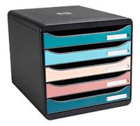 Exacompta Skandi Desktop Drawers PS (Polystyrene) Assorted, Black 5 Drawers 27.8 x 34.7 x 27.1 cm A4 Maxi