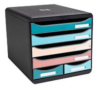 Exacompta Skandi Desktop Drawers PS (Polystyrene) Assorted, Black 6 Drawers 27.8 x 34.7 x 27.1 cm A4 Maxi
