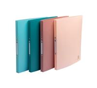 Exacompta - Ref 54270E - Pack of 4 Skandi Soft Binders - Recycled PP - 2 Round Rings - 20mm Spine - External Size: 32x25cm - File Format A4-4 Assorted Colours