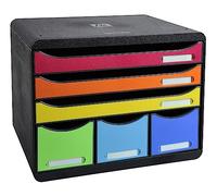 Exacompta Store Box Maxi 6 Drawer Set Open Black/Harlequin