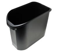 Exacompta - Ref 42714D - Topline Waste Paper Bin - 480 x 240 x 365mm in SIze, Large Size, Holds up to 26 Litres, Practical Handles for Ease of Carrying - Black