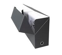 Exacompta - Ref 89421E - Canvas Transfer Box - 250 x 330mm in Size, Suitable for Storing A4 Documents, 120mm Spine, Metal Finger Hole, Spine Label - Black