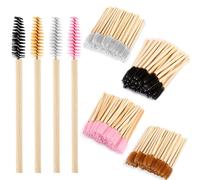 Exacoo 200pcs Lash Spoolies for Eyelash Extensions Eyebrow Brush Eyelash Brush Comb Disposable Mascara Wands Eye Lash Brush Eyebrow Spoolie Bamboo Stick