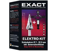 Exact 70606 HSS Step Drill Bit 7-32.5 mm Cylinder Shank 1 Set