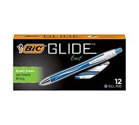 BIC Retractable Ballpoint Pen Atlantis - Fine Tip 0.7 mm - Pack of 12, Blue