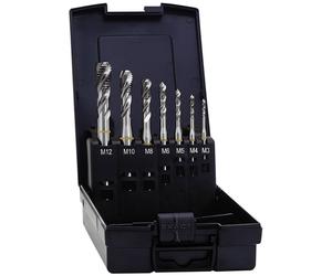 Exact CNC Tap Set 7-Pc Metric RH Cutting DIN 371 HSS Shape B