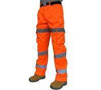 Exact Colour: Orange (GO/RT 3279) with Reflective Strip | Size Waist: 36 | Length: Regular 31" Inside Leg | Use: High vis Workwear Traffic Road Railway Mens