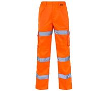 Exact Colour: ORANGE (GO/RT 3279) with reflective strips | Waist Size: 46 waist | Length: Regular 31" Inside Leg | Use: High vis workwear traffic Road Railway mens