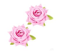 Exaggerate Big Rose Flower Earrings for Women Boho Floral Dangle Statement Earring Vintage 3d Flower Drop Earring Weddings Prom Birthday Accessories, L, Fabric, No Gemstone