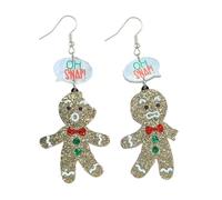 Exaggerate Christmas Acrylic Earrings Gingerbreads Man Dangle Earrings Simple Drop Earrings Statement Jewelry For Women Acrylic Dangle Earrings Christmas Party